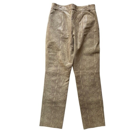 Vintage Y2K Womens Snakeskin Genuine Leather Pants Size 14 Rocker Editorial Glam - Picture 4 of 10